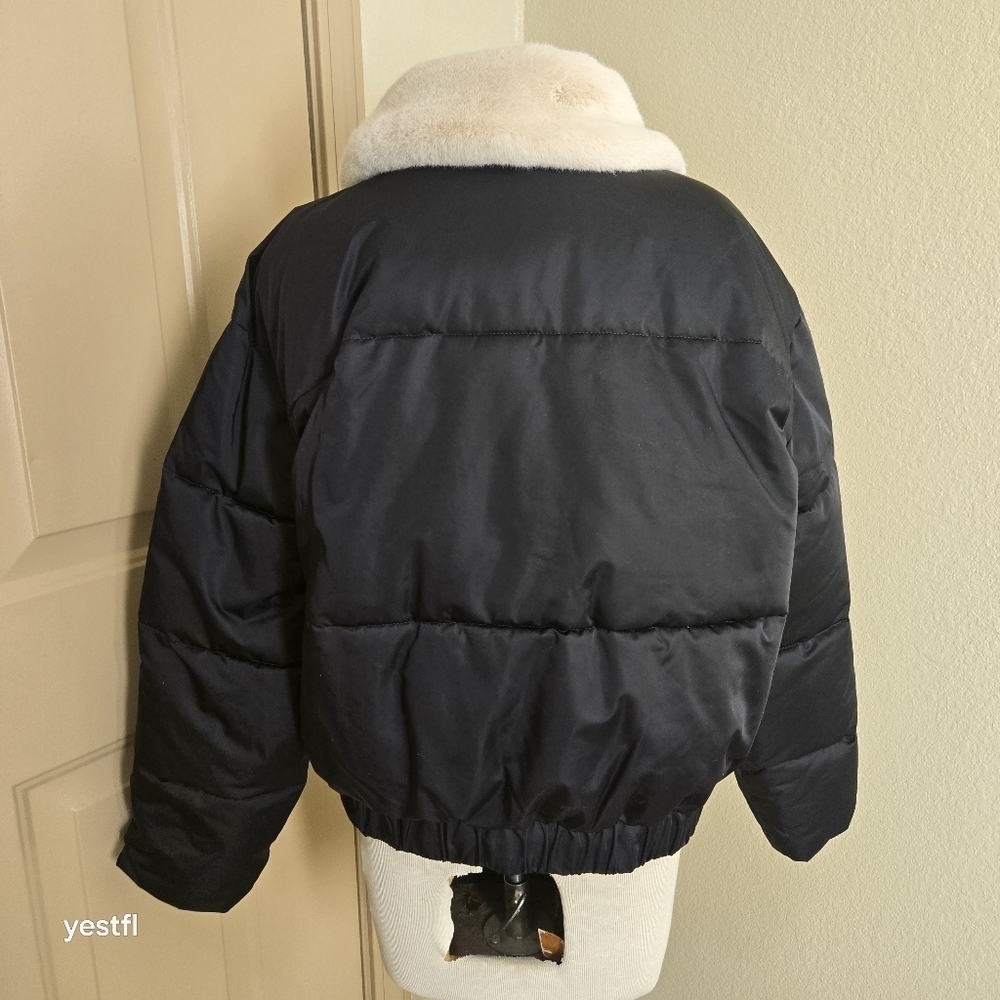 A&F Abercrombie and Fitch Ultra Collection Faux Fur Puffer Zip-Up Jacket L - Picture 5 of 9